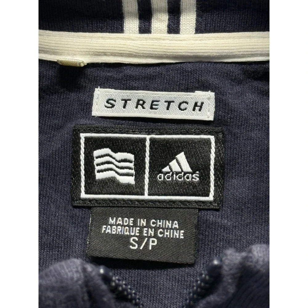 Adidas Golf Shirt Mens Small Navy Blue White Stretch Logo Quarter Zip Athletic‎